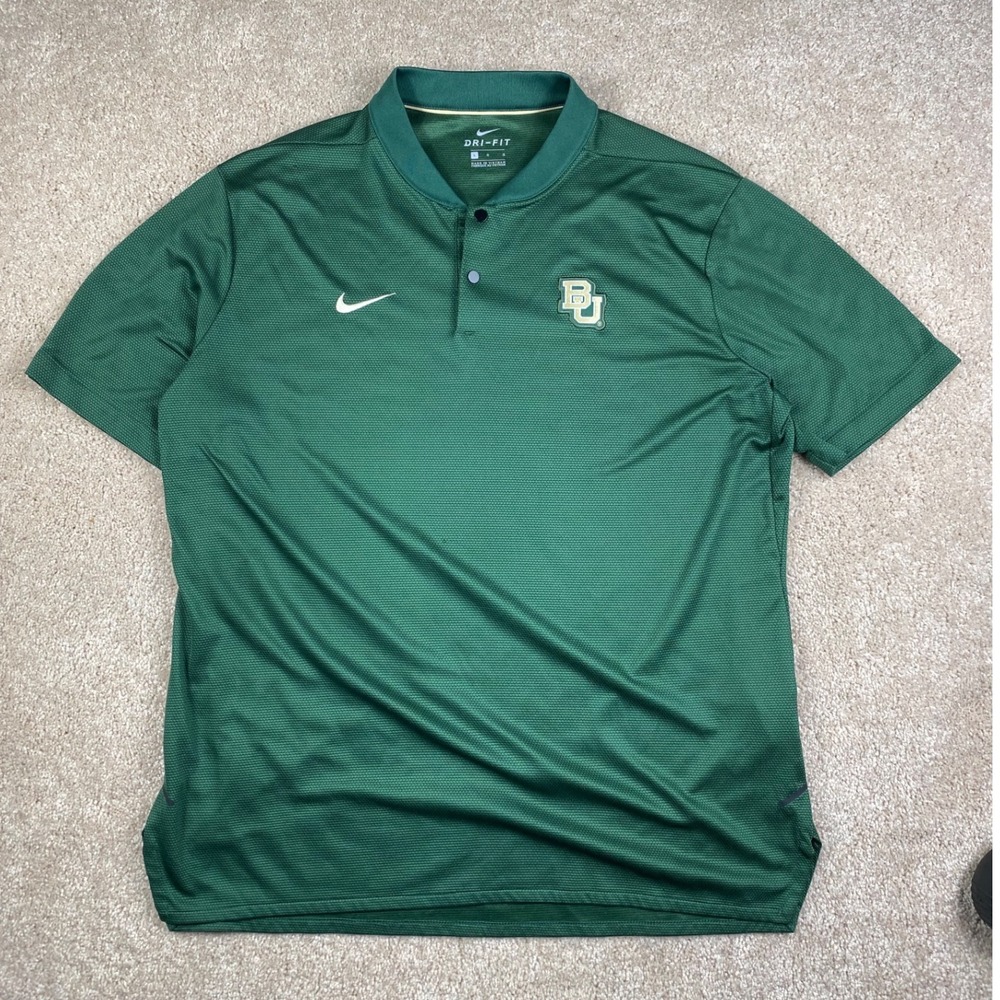 Nike Baylor Bears Dri-FIT Polo Shirt Mens Large Green 931580-323 NCAA